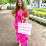 Checked Out Checkered Dress - Pink