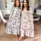 Fall Tea Midi Dress - Forest Green