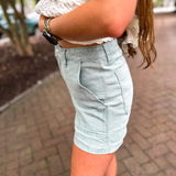 Steph HW Denim Shorts- Seafoam