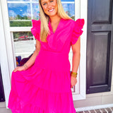 Taking Charge Dress - Hot Pink