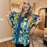 Navy Floral Dreams Top