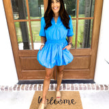 Gonna Set You Free Mini Dress - Blue