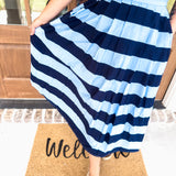 Center Of Attention Midi Dress - Blue