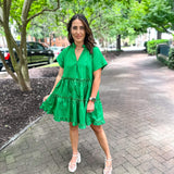 Pallas Poplin Tiered Mini- Kelly Green