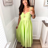 Ready To Take On Anything Midi Dress - Lime