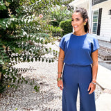 Spanx Cinched Jumpsuit Faded Indigo