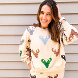 Queen Of Sparkles Beige Deer Head Short - Final Sale
