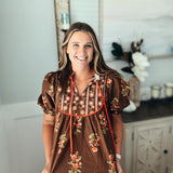 Bloom Into Fall Top - Brown