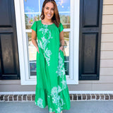Lost In Thought Maxi Dress - Green