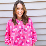 Queen Of Sparkles Neon Pink Candy Corn Sweatshirt - Final Sale