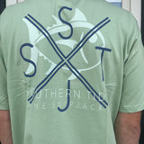 ST Skipjack Crossed Short Sleeve T-Shirt- Smoke Green