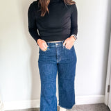 Kimmie Crop Wide Leg Jean - Dark