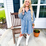 Here For You Denim Dress- Jean