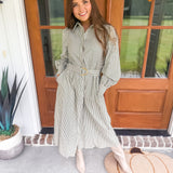 Refined Line Midi Dress - Hunter Green