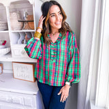 Lexi Top - Plaid About You - Green