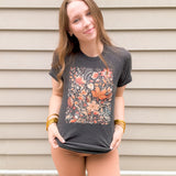 Fall Flowers Tee- Heather Grey