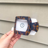 TELETIES Large Flat Square Clip - Tortoise