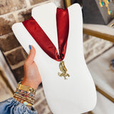 Koda Eagle Scarf Necklace - Maroon