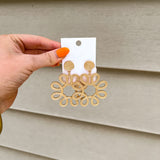 Coil Flower Drop Earring - Gold