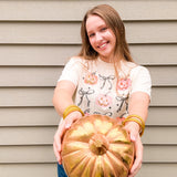 Pink Pumpkins & Bows Tee - Ivory - Final Sale