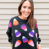 Halloween Candy Corn Sweatshirt - Black - Final Sale