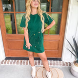 Heart Strings Mini Dress - Hunter Green