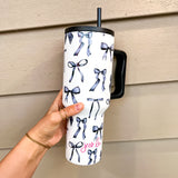 Jess Lea Grey Bow Tumbler (40oz)