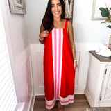 Take A Little Chance Midi Dress - Red