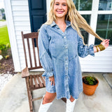 Here For You Denim Dress- Jean