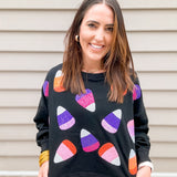 Halloween Candy Corn Sweatshirt - Black - Final Sale