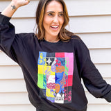 Queen Of Sparkles Black Colorblock Queen Logo Sweatshirt - Final Sale