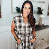 Plaid To Be You Midi Dress - Mocha