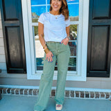 Lindsey Tummy Control Wide Leg Pant - Olive
