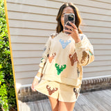 Queen Of Sparkles Beige Deer Head Short - Final Sale