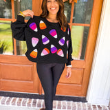Halloween Candy Corn Sweatshirt - Black - Final Sale