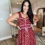 Autumn Sweetheart Dress Burgundy