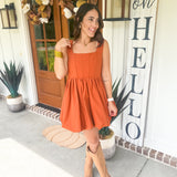 BuddyLove Heidi Mini Dress - Burnt Orange