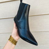 Novva Pointed Toe Kitten Heel Boot- Black