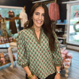 Mary Square | Tamryn Top - Floral Foulard Vineyard
