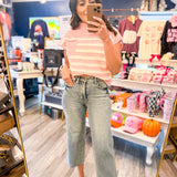 MR Tummy Control Raw Hem Crop Wide