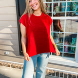 Crew Neck Sweater - Ruby