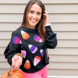 Halloween Candy Corn Sweatshirt - Black - Final Sale