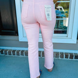 Jessie Straight Let Crop Pant - Soft Pink