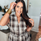 Plaid To Be You Midi Dress - Mocha