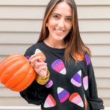 Halloween Candy Corn Sweatshirt - Black - Final Sale