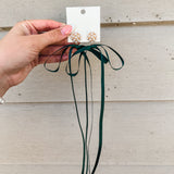 Christmas Bow Earring- Green