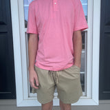 Southern Tide The Seaport Davenport Stripe Polo - Geranium Pink
