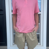 Southern Tide The Seaport Davenport Stripe Polo - Geranium Pink