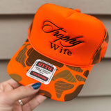 Orange Camo Trucker Hat - Final Sale