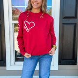 Hugs + Kisses Sweatshirt - Red